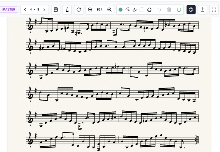 Assigned sheet music in the Melopal viewer